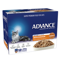 Advance Mature Cat Chicken with Gravy Pouch (12 x 85g)