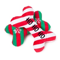 FuzzYard Ho Ho Ho Bone Dog Toys - 2 Pack (18cm)