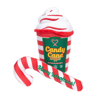 FuzzYard Cane, Frappe & Candy Cane Dog Toy (2 Pack) (7.5x17cm)