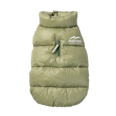 FuzzYard Dog Puffer Jacket - East Harlem - Khaki (Size 3) (35-38.5cm)