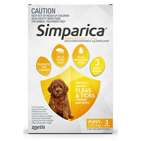 Simparica for Puppies 1.3-2.5kg - Yellow - 3 Pack