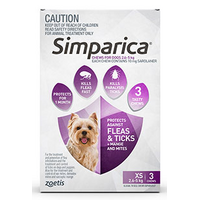 Simparica for X-Small Dogs 2.6-5kg - Purple - 3 Pack