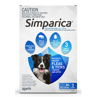 Simparica for Medium Dogs 10.1-20kg - Blue - 3 Pack