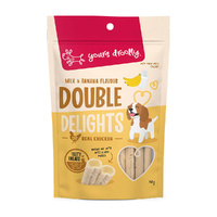 Yours Droolly Double Delight Milk & Banana Flavour Chicken Treats - 150
