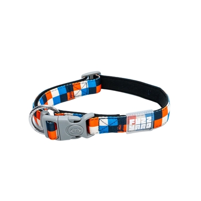 FuzzYard Dog Collar - Checkmate - Marine
