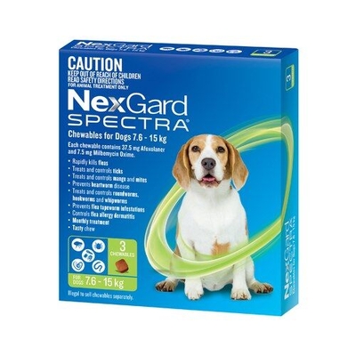 NexGard Spectra for Dogs 7.6-15 kg - Green
