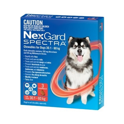 NexGard Spectra for Dogs 30.1-60 kg - Red