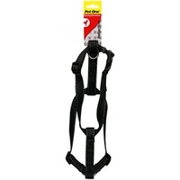 Pet One Reflective Adjustable Nylon Dog Harness - Black