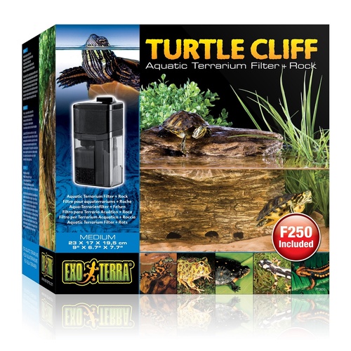 Exo Terra Turtle Cliff Aquatic Terrarium Filter & Rock - Medium (23x17x19.5cm)