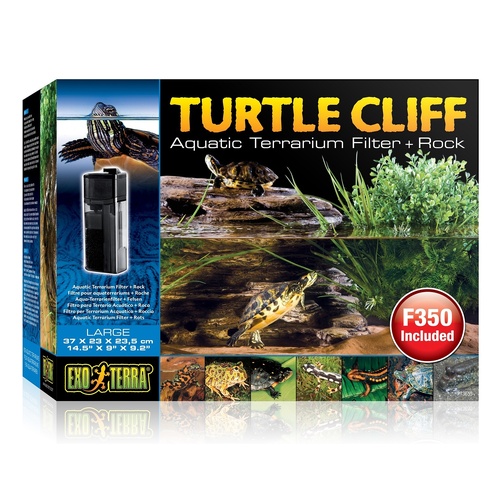 Exo Terra Turtle Cliff Aquatic Terrarium Filter & Rock - Large (37x23x23.5cm)