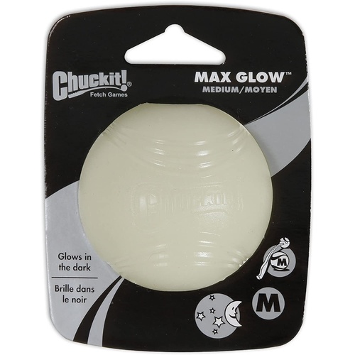 ChuckIt Max Glow Dog Ball - Medium (6cm) - 1 Pack