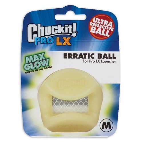 ChuckIt Pro LX Erratic Glow Dog Ball - 1 Pack