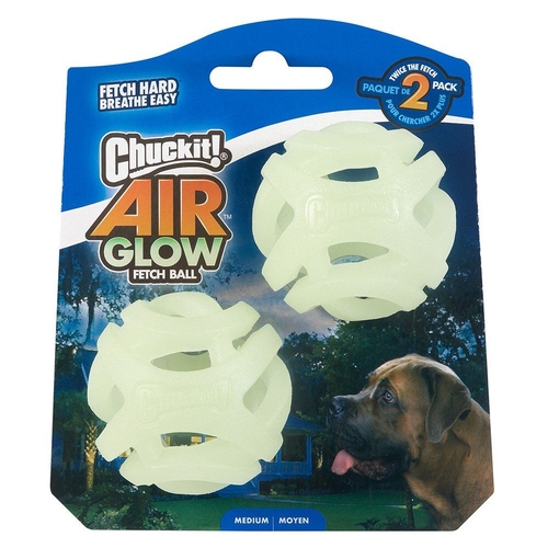 ChuckIt Max Glow Air Fetch Ball - Medium (6cm) - 2 Pack