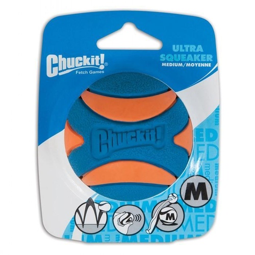 Chuckit Ultra Squeaker Dog Ball - Medium (6cm) - 1 Pack