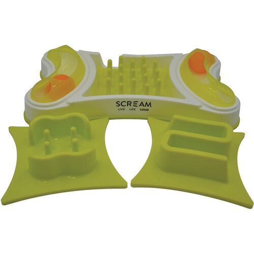 Scream 2-in-1 Interactive Cat Bowl - Green (32.5x19.5cm)
