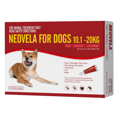Neovela for Dogs 10.1-20 kgs - 4 Pack - Red