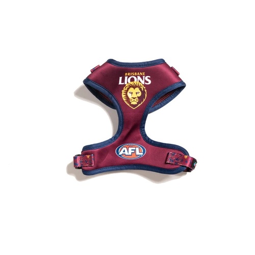 Brisbane Lions AFL Dog Harness - Small (Neck: 35-44cm - Chest: 41-54cm)