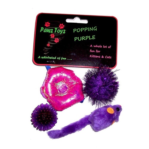 Popping Purple Cat Toys - 3 Pack