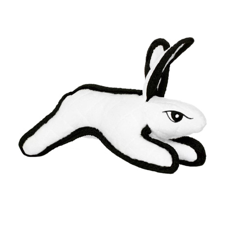 Tuffy Barnyard Rabbit Soft Tough Dog Toy - White