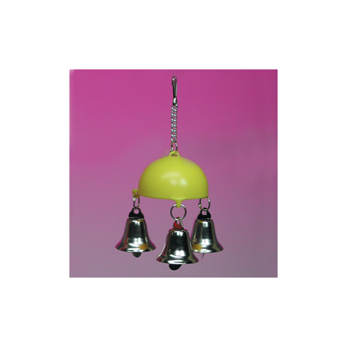 Half Ball with 3 Bells Bird Toy