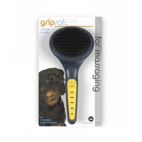 JW Grip Soft Rubber Brush for Dogs