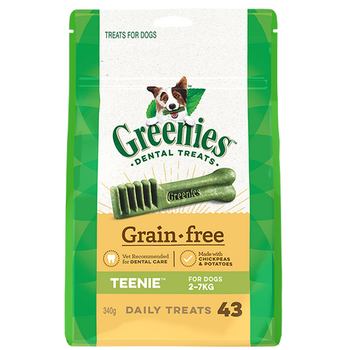 Greenies Grain Free Dental Dog Treats - Teenie - 340g (43 Pack)