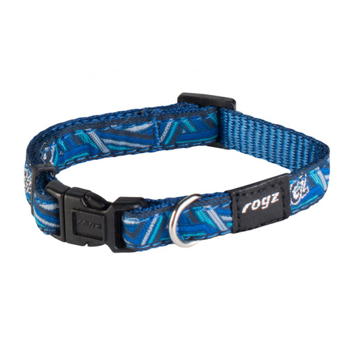 Rogz Beltz Fancy Dress Dog Collar - Navy Zen - Medium Scooter (16mm x 26-40cm)