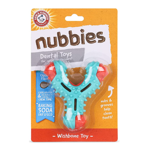 Arm & Hammer Nubbies Dental Dog Toy - Wishbone