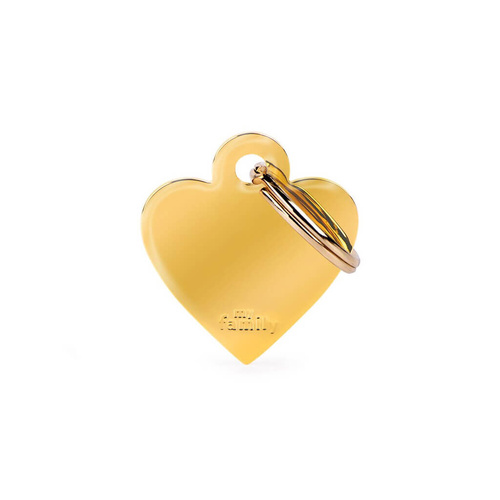 My Family Pet Tag Basic Heart - Gold - Small