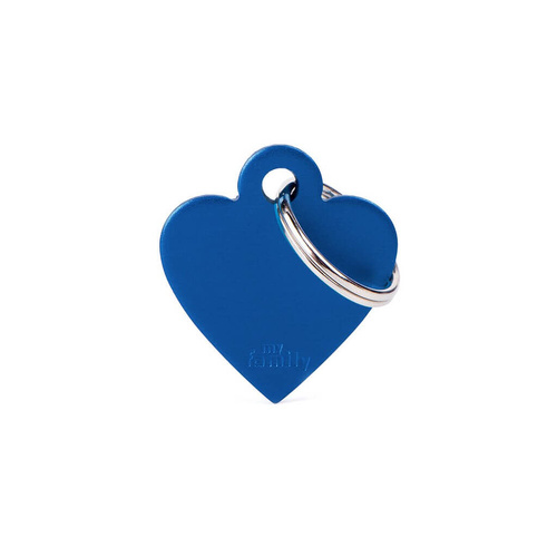 My Family Pet Tag Basic Heart - Blue - Small