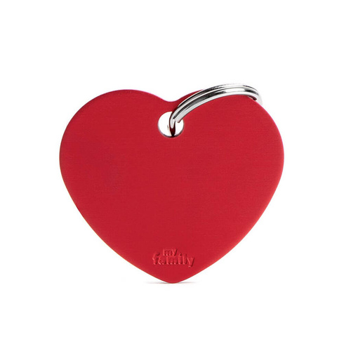 My Family Pet Tag Basic Heart - Red - Large