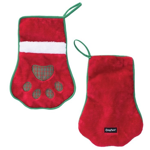 ZippyPaws Holiday Stocking - Red Paw (35x25cm)