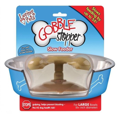 Gobble Stopper Slow Feeder for Dog Bowls - Large