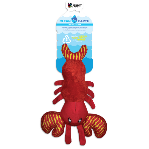 Spunky Pup Clean Earth Dog Toy - Lobster - Large