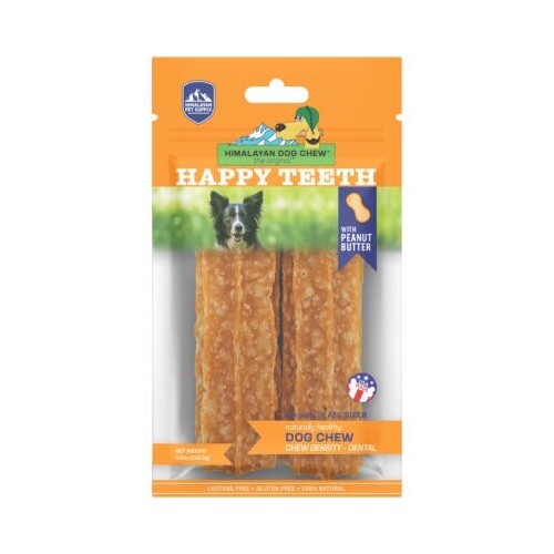 Himalayan Dog Chew Happy Teeth with Peanut Butter - 113.3g (2 Pack)