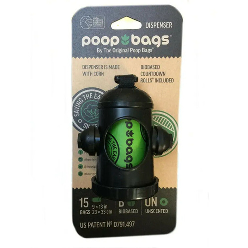 Poop Bags Hydrant Dispenser - (With 1 Roll of 15 bags)