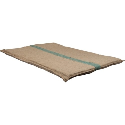 Hessian Dog Mattress - Large (100cm X 70cm) (Green Stripe)