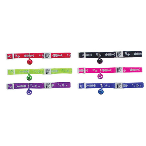 Beau Pets Reflect Fishbone Adjust Cat Collar - Fluro-Green