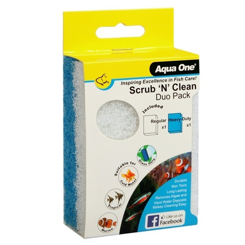 Aqua One Scrub 'N' Clean Algae Pad - Duo Pack