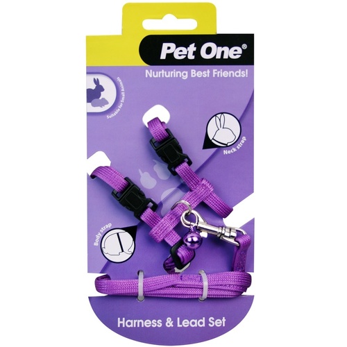 Pet One Rabbit, Guinea Pig, Ferret Harness Set - Pink