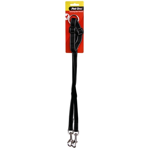 Pet One Coupler Adjustable Dual Leash - 45-65cm x 20mm - Black