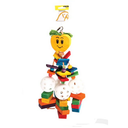 Avi One Parrot Toy Wooden Apple with Blocks & Plastic Balls - 18x42cm