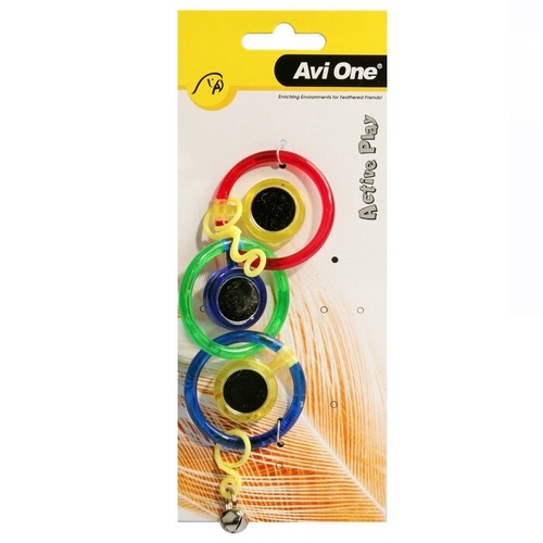 Avi One Bird Toy Triple Ring with Mirror & Bell - 21cm