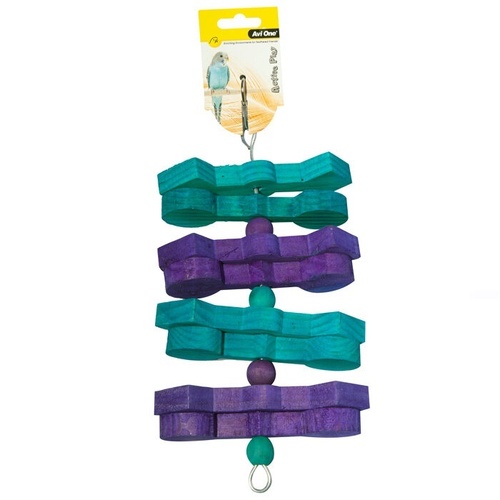 Avi One Bird Toy Wooden Spiral with Beads - 30cm