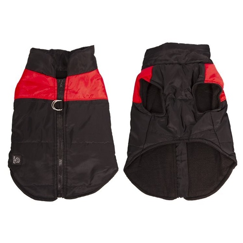 Pet One Doggy Parka Dog Coat - 30cm - Red/Black