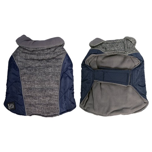 Pet One Adventure Walker Dog Coat - 25cm - Grey/Navy