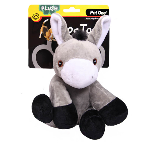 Pet One Plush Squeaky Dog Toy - Donkey (15cm)