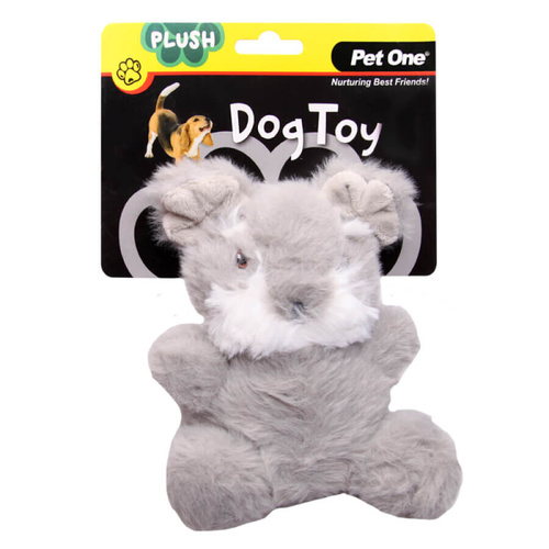 Pet One Plush Squeaky Dog Toy - Schnauzer (15cm)