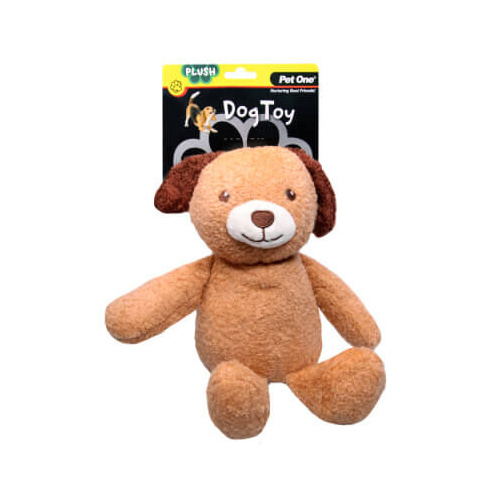 Pet One Plush Squeaky Dog Toy - Crinkle Dog (30cm)