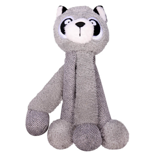 Pet One Plush Squeaky Dog Toy - Racoon with Long Legs - 26cm
